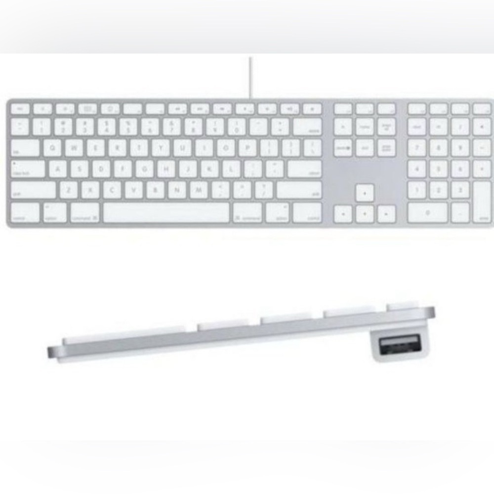 Apple Wired Keyboard with Numeric Keypad - Silver and White